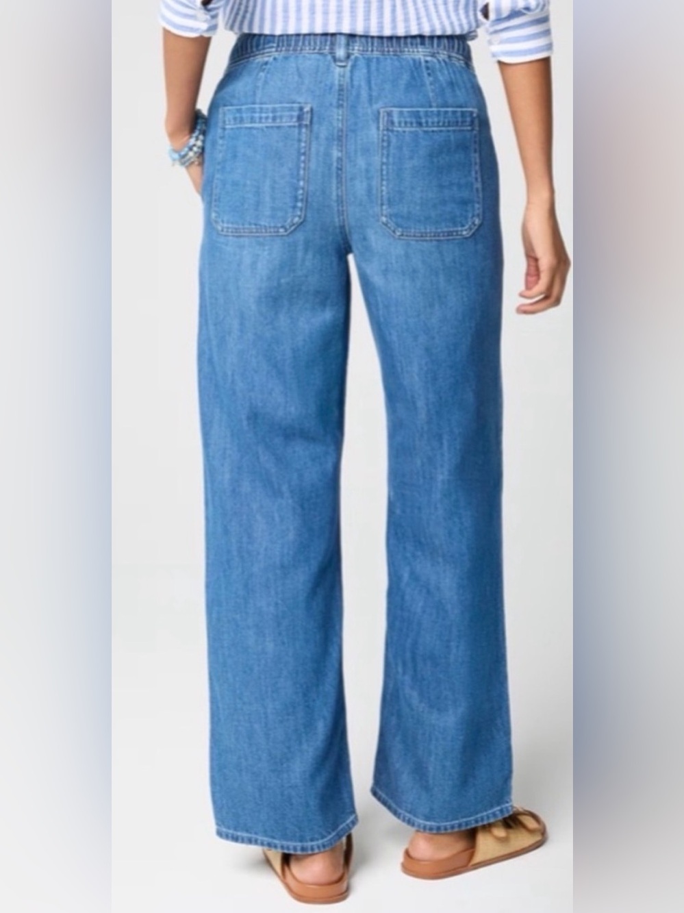 Nw/oT: J Crew Wide-Leg Womens Jeans with Drawstring Waist - size 28 - Picture 2 of 6